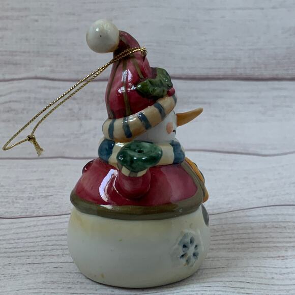 Ceramic Snowman Teapot Christmas Tree Ornament or Tabletop Decor 4" Tall - Picture 2 of 13